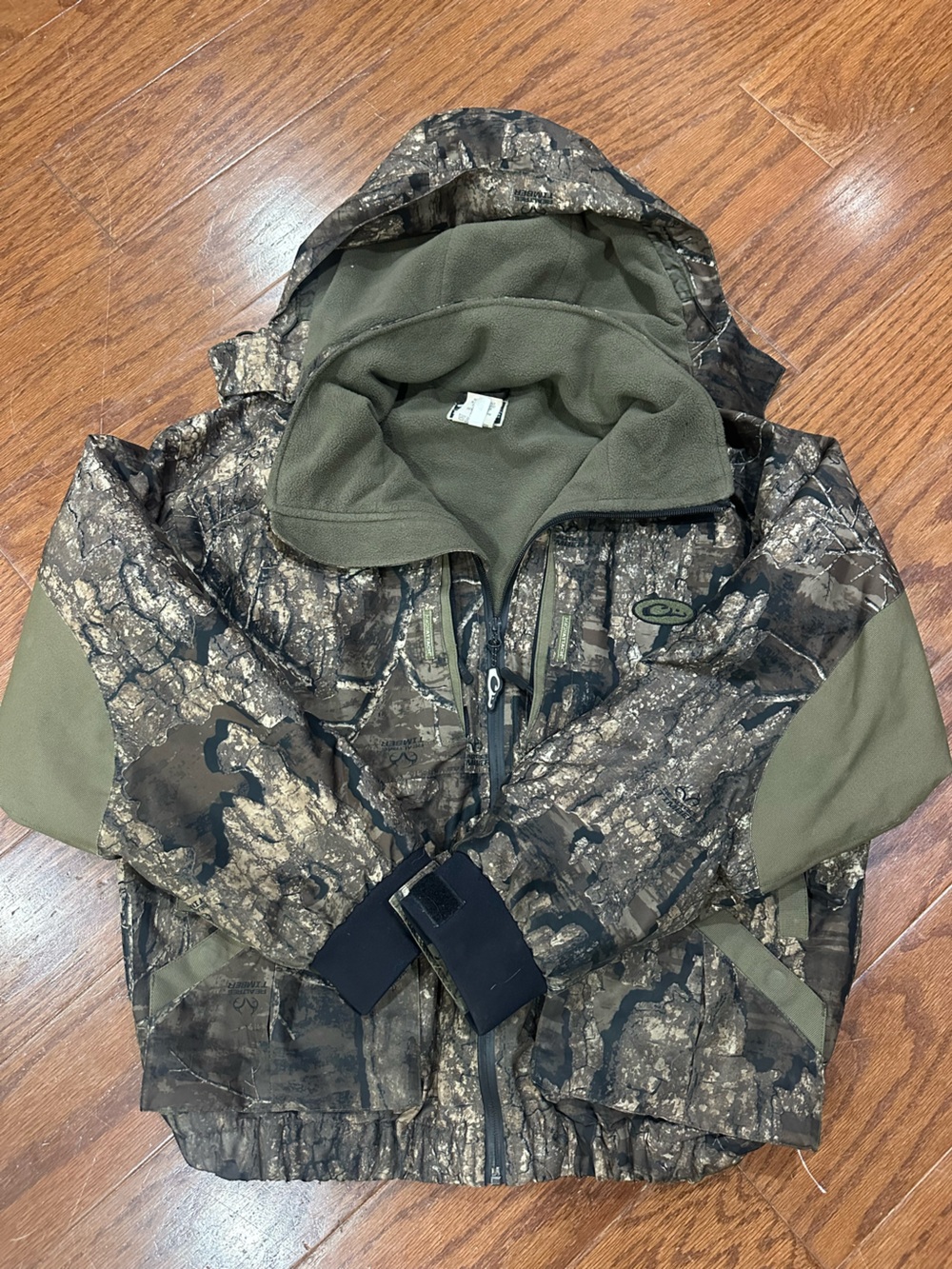 Drake Men’s  Camouflage Puffer Jacket in Olive and Brown